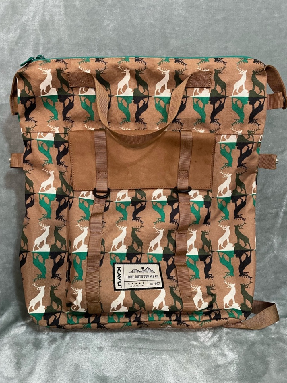 KAVU True Outdoor Wear Canvas Rucksack Backpack Wild Buck Deer Camo